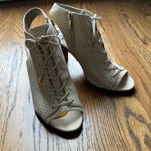 Sam Edelman Beige Perforated Open toe booties Size 8.5